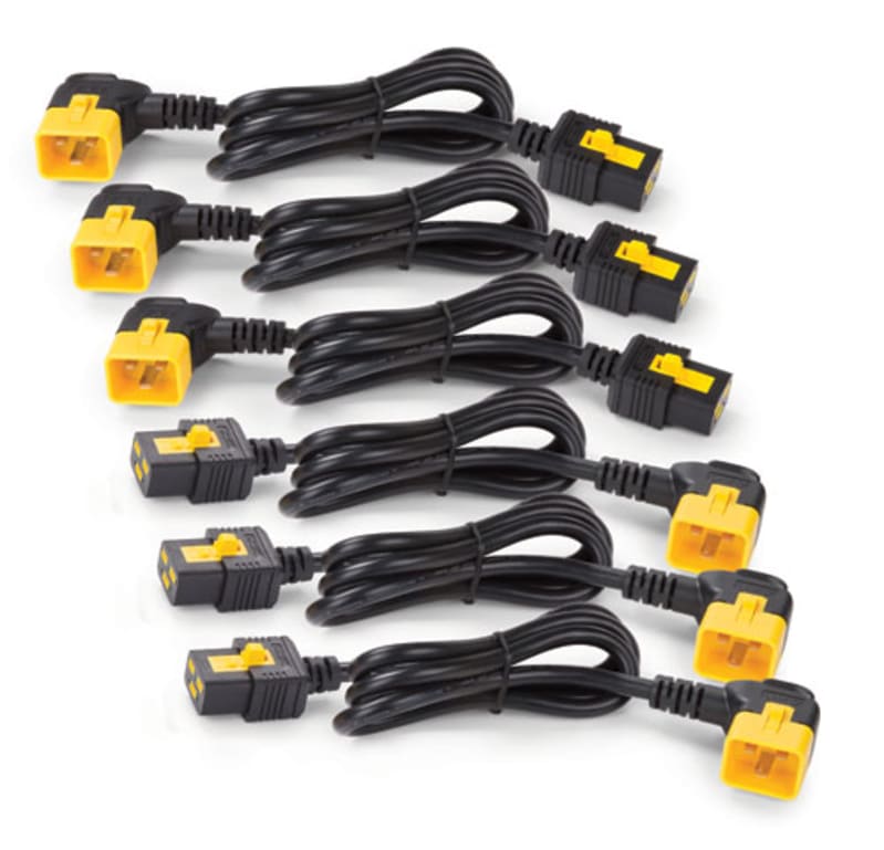 Schneider Electric Power Cord Kit (6 ea), Locking, C19 to C20 (90 Degree), 1.2M AP8714R