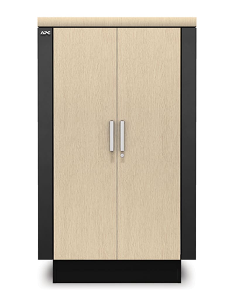 Schneider Electric APC NetShelter CX, 24U, Soundproof Server Rack Enclosure, 200V to 240V, Grey and Oak, 1275H x 750W x 1130D mm AR4024IA