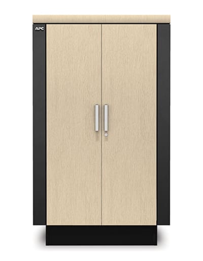 Schneider Electric APC NetShelter CX, 24U, Soundproof Server Rack Enclosure, 200V to 240V, Grey and Oak, 1275H x 750W x 1130D mm AR4024IA