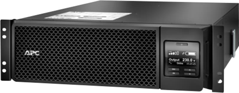Schneider Electric APC Smart-UPS On-Line, 5KVA, Rackmount 3U, 230V, 6X C13+4X C19 IEC outlets, Network Card+SmartSlot, Extended runtime, W/ rail kit SRT5KRMXLI