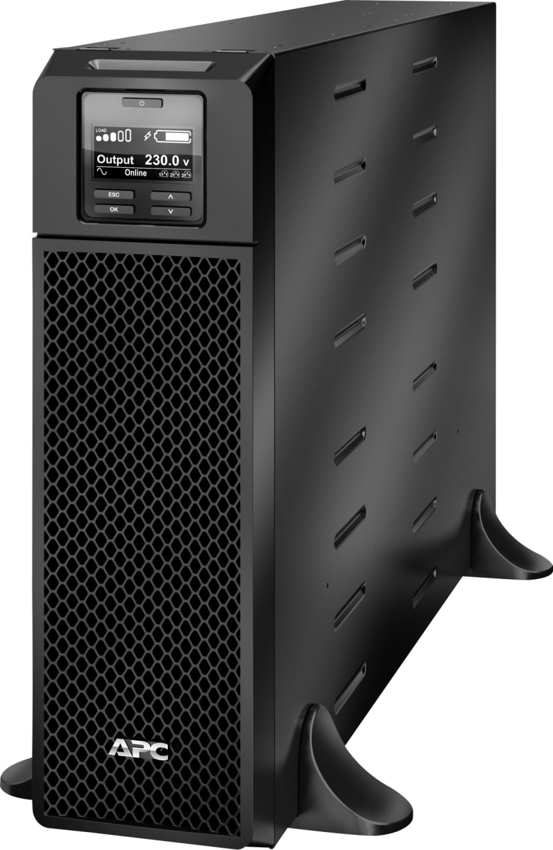 Schneider Electric APC Smart-UPS On-Line, 5KVA, Tower, 230V, 6X C13+4X C19 IEC outlets, Network Card+SmartSlot, Extended runtime, W/O rail kit SRT5KXLI