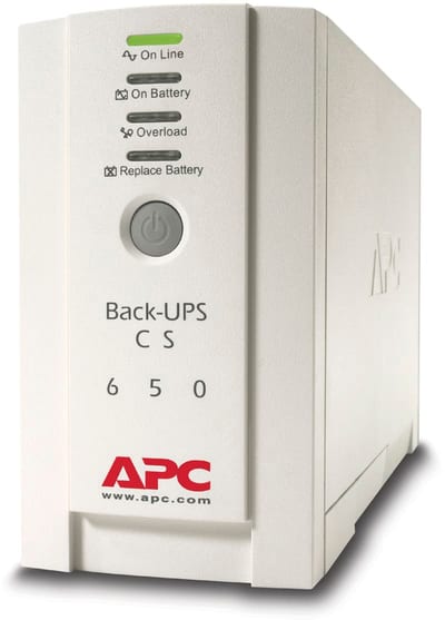 Schneider Electric BK650EI APC Back-UPS, 650VA, Tower, 230V, 4 IEC C13 Outlets, User Replaceable Battery