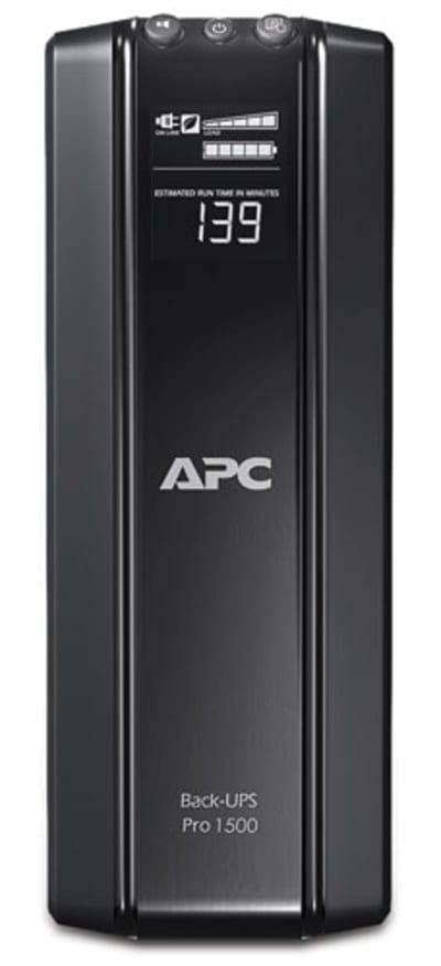Schneider Electric APC Back-UPS Pro, 1500VA/865W, Tower, 230V, 10X IEC C13 outlets, AVR, LCD, User Replaceable Battery BR1500GI