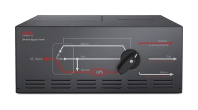 Schneider Electric APC Service Bypass Panel, 230V, 125A, 2X hardwire input connectors, 8X IEC 60320 C19 outlets SBP20KRMI4U