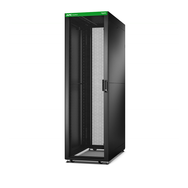 Schneider Electric APC Easy Rack, 42U, Black, with Roof, Castors, Feet, 4 Brackets, and Side Panels, No Bottom, 1991H x 600W x 1000D mm ER6202