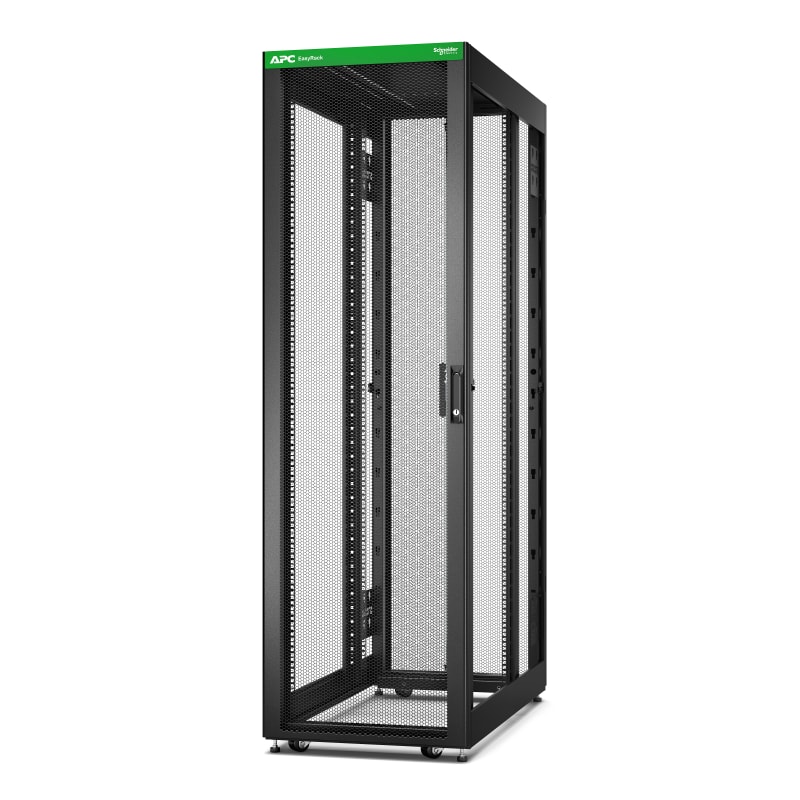 Schneider Electric APC Easy Rack, 42U, Black, with Roof, Castors, Feet, 4 Brackets, and Bottom, No Side Panels, 1991H x 600W x 1200D mm ER6220