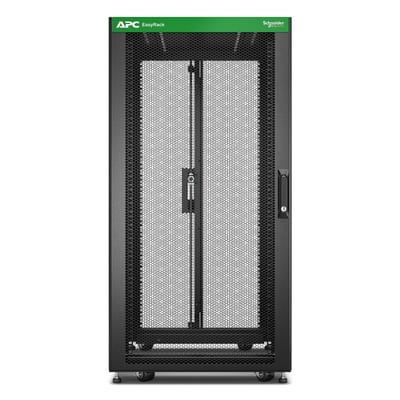 Schneider Electric APC Easy Rack, 24U, Black, with Roof, Castors, Feet, 4 Brackets, and Side Panels, No Bottom, 1198H x 600W x 1000D mm ER6402