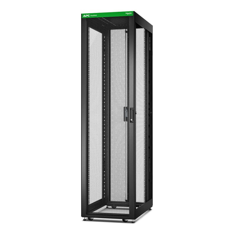 Schneider Electric APC Easy Rack, 48U, Black, with Roof, Castors, Feet, 4 Brackets, and Bottom, No Side Panels, 2258H x 600W x 1000D mm ER6800