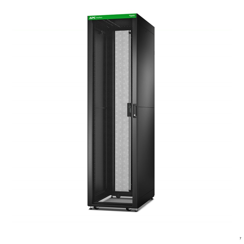 Schneider Electric APC Easy Rack, 48U, Black, with Roof, Castors, Feet, 4 Brackets, and Side Panels, No Bottom, 2258H x 600W x 1000D mm ER6802