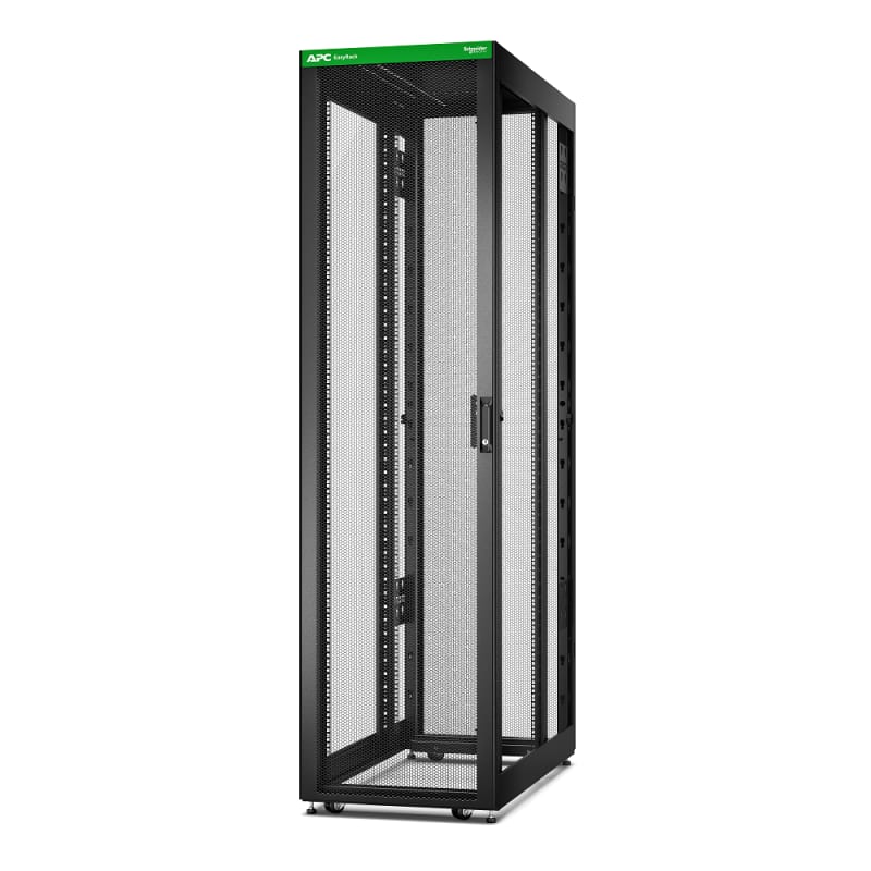 Schneider Electric APC Easy Rack, 48U, Black, with Roof, Castors, Feet, 4 Brackets, and Bottom, No Side Panels, 2258H x 600W x 1200D mm ER6820