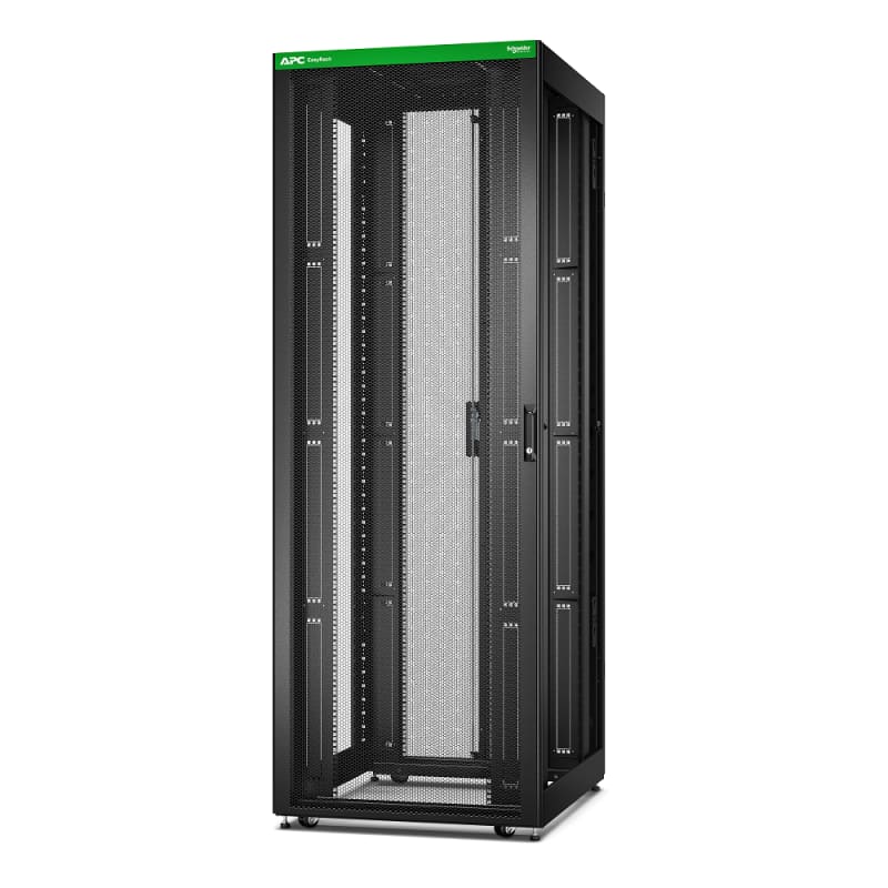 Schneider Electric APC Easy Rack, 48U, Black, with Roof, Castors, Feet, 4 Brackets, and Bottom, No Side Panels, 2258H x 800W x 1000D mm ER8800