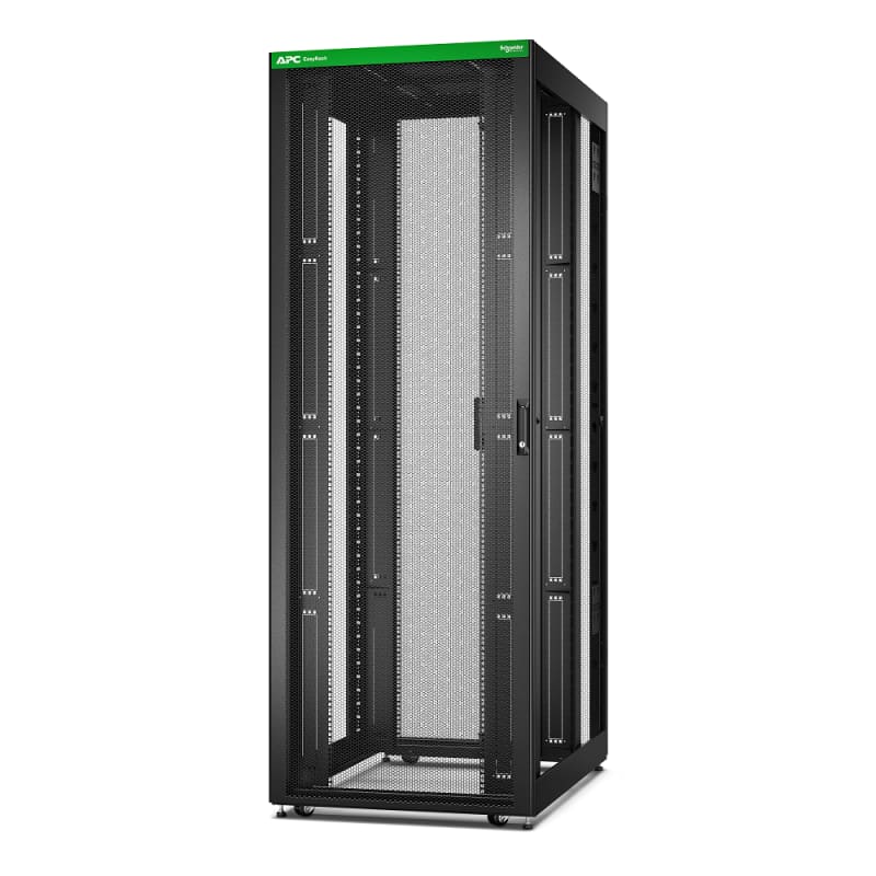 Schneider Electric APC Easy Rack, 48U, Black, with Roof, Castors, Feet, 4 Brackets, and Bottom, No Side Panels, 2258H x 800W x 1200D mm ER8820