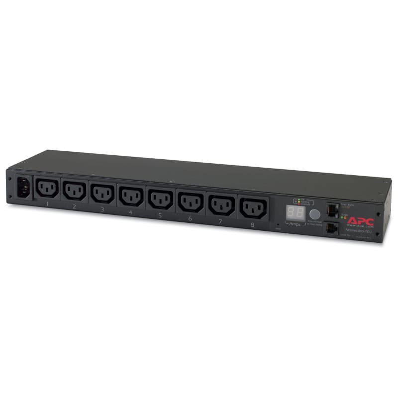 Schneider Electric Rack PDU, Metered, 1U, 12A/208V, 10A/230V, (8) C13 AP7820B