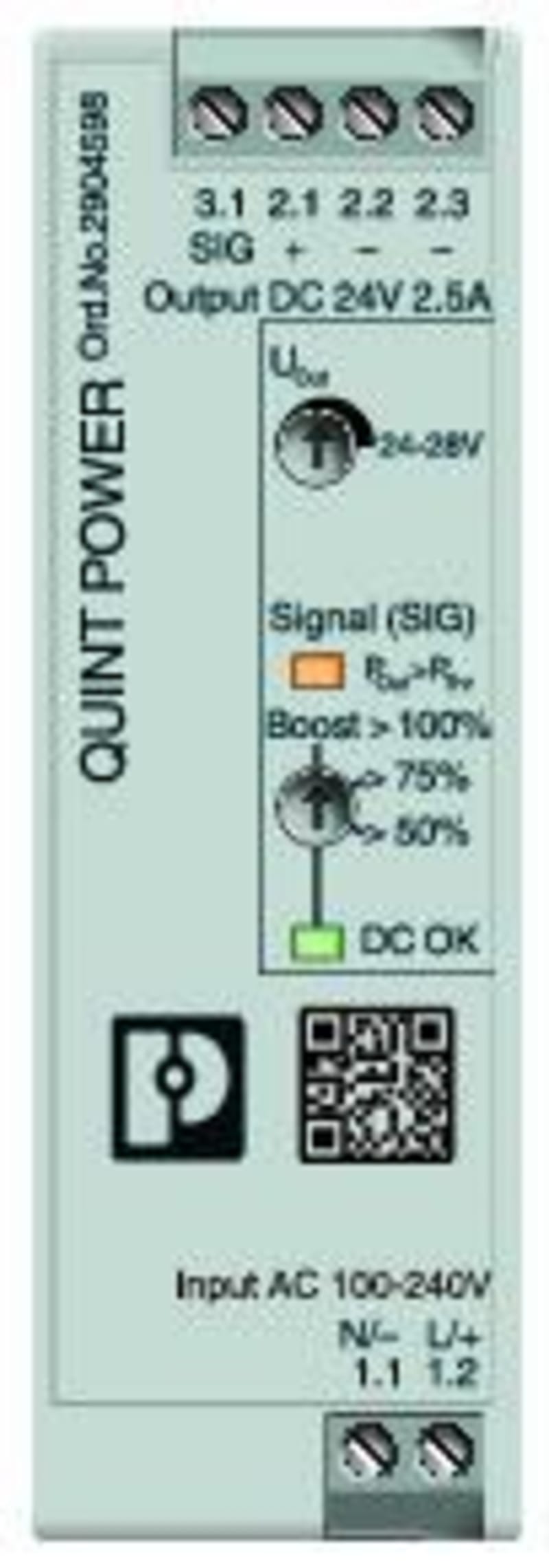 Phoenix Contact QUINT4-PS/1AC/24DC/2.5/SC Primary-Switched Power Supply 24 VDC 2.5 A