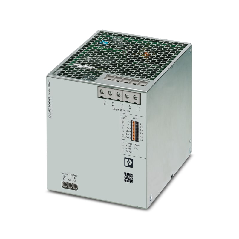Phoenix Contact QUINT4 Primary-Switched Power Supply, 24 V DC / 40 A (QUINT4-PS/1AC/24DC/40)
