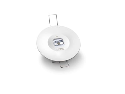 Schneider Electric Emergency luminaire, Exiway Smartbeam Activa Dicube, recessed, open area, 1.5H, 220LM, IP42, white OVA48953