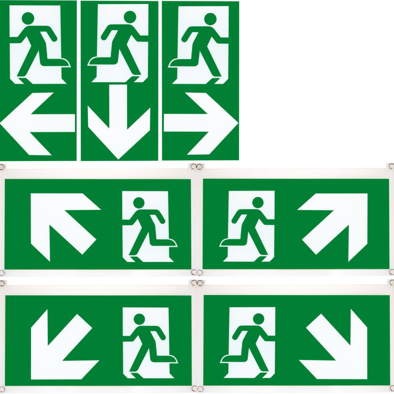 Schneider Electric Exiway Smartexit Dicube - 26M - ISO- 45°running man - 7 pictograms OVA53173
