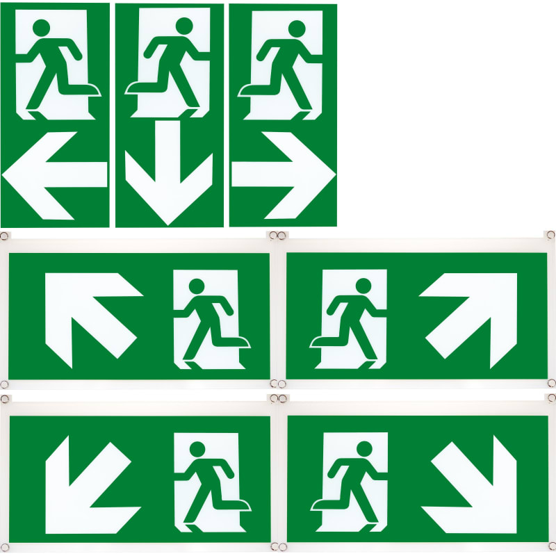 Schneider Electric Exiway Smartexit Dicube - 32M - ISO- 45°running man - 7 pictograms OVA53174
