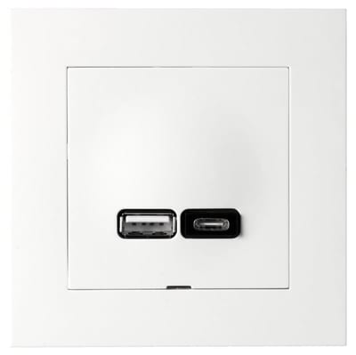 Plus USB A+C charger 2,4A POLAR WHITE