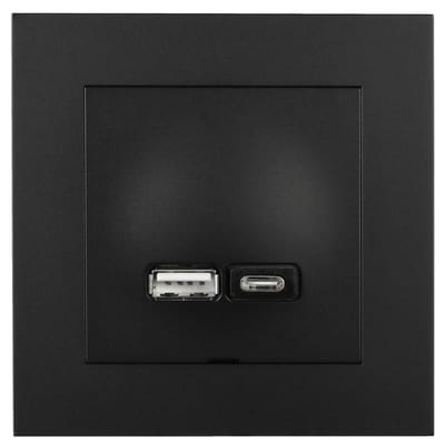 Plus USB A+C charger 2,4A Black