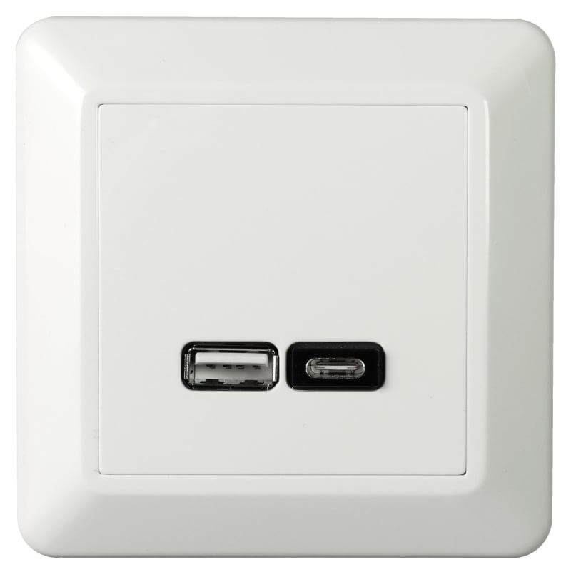 RS16 USB A+C charger 2,4A POLAR WHITE (EKO07079)