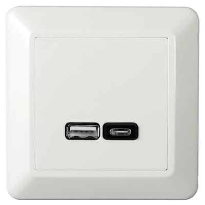 RS16 USB A+C charger 2,4A POLAR WHITE