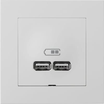 Plus USB charger 2,1A Flush POLAR WHITE
