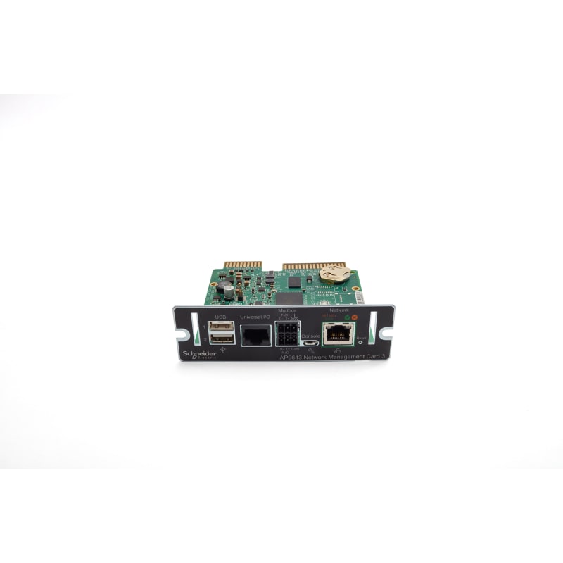 Schneider Electric Network Management Card 3 (NMC3) with Environmental Monitoring and Modbus, secure remote UPS monitoring and management AP9643