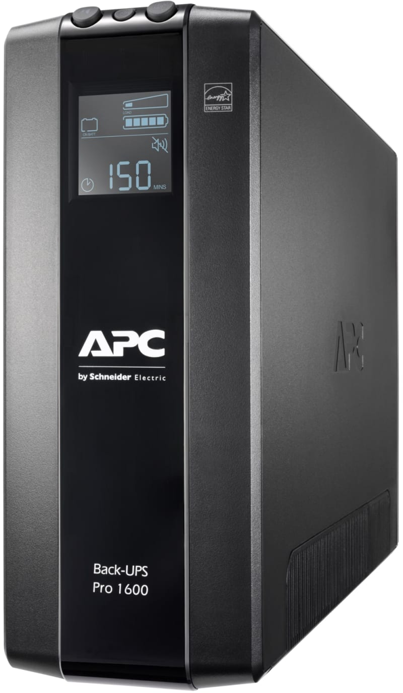 Schneider Electric APC Back-UPS Pro, 1600VA/960W, Tower, 230V, 8X IEC C13 outlets, AVR, LCD, User Replaceable Battery BR1600MI