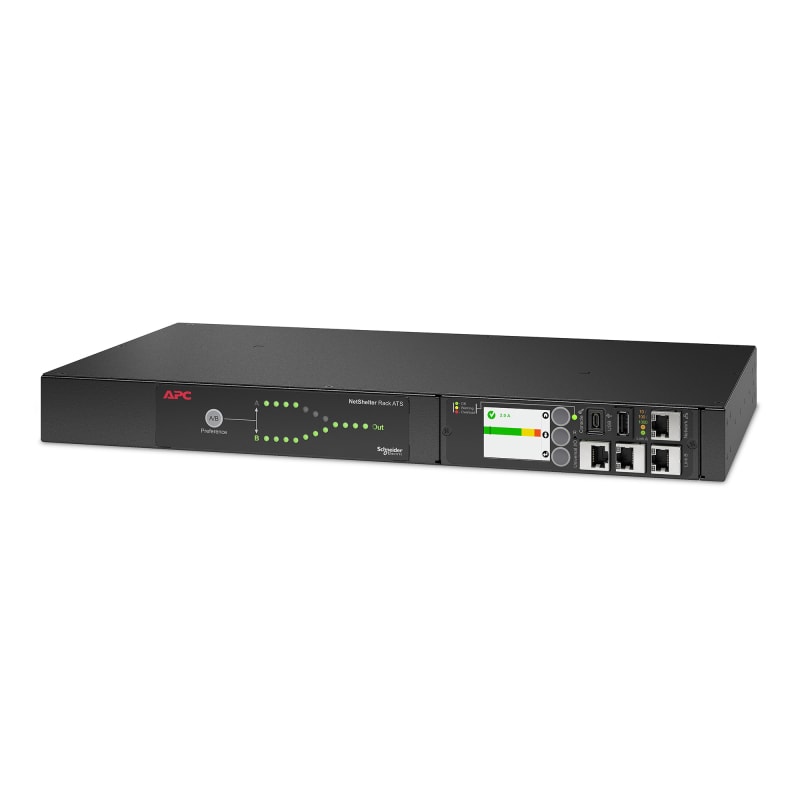 Schneider Electric APC Netshelter Rack Automatic Transfer Switch, 1U, 10A, 230V, C14 IN, 12 C13 OUT, 50/60Hz AP4421A