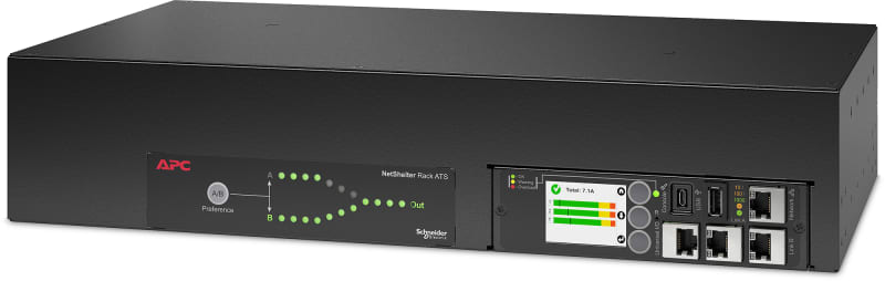 Schneider Electric APC Netshelter Rack Automatic Transfer Switch, 2U, 32A, 230V, 2 IEC 309 IN, 16 C13, 2 C19 OUT, 50/60 Hz AP4424A