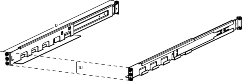 NRT4 Rails for rackmounting (80kg) (NRT4-OP-RAIL)