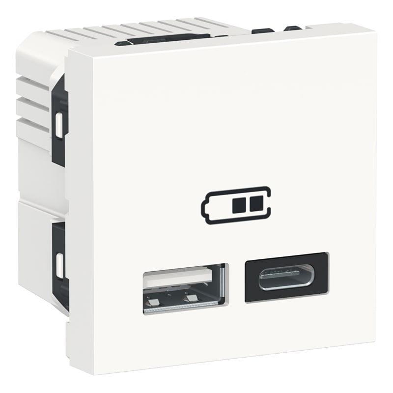 USB charger 2 x Type A + C - White (NU301818)