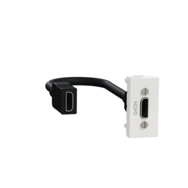 Schneider Electric Audio/video socket, New Unica, HDMI, prewired, 1 module, white NU343018