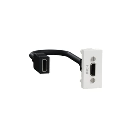 Schneider Electric Audio/video socket, New Unica, HDMI, prewired, 1 module, white NU343018