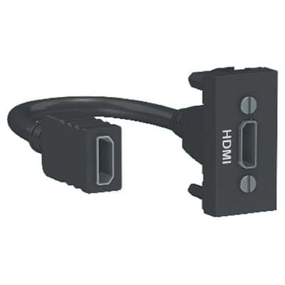 Schneider Electric Audio/video socket, New Unica, HDMI connector, 1 module, anthracite NU343054