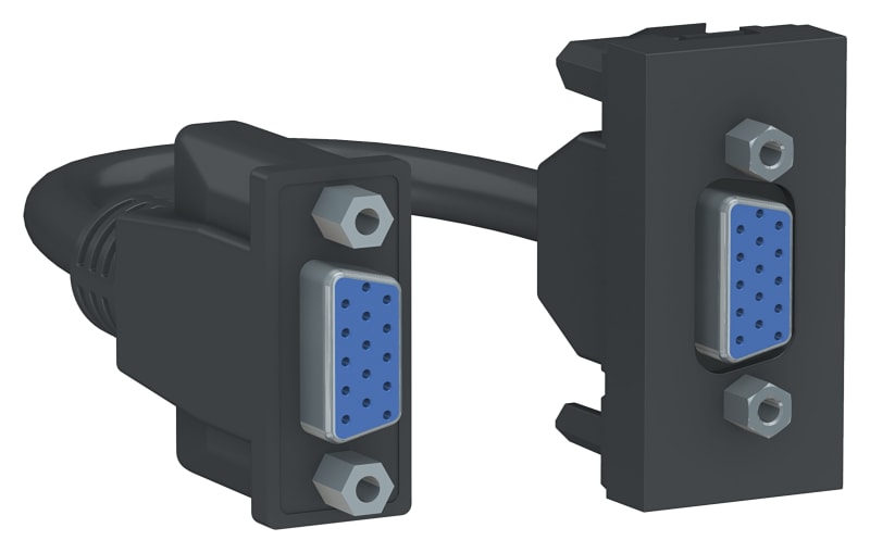 Schneider Electric Video socket, New Unica, VGA connector, 1 module, anthracite NU343254