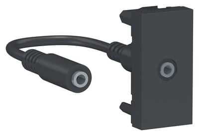 Schneider Electric Audio socket, New Unica, mini jack 3.5mm connector, 1 module, anthracite NU343354