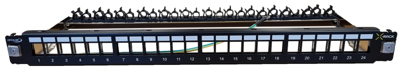 Patch Panel 24 PORT 1U FAST-LOCK Black (PPI-X-24-1-CM-SW)