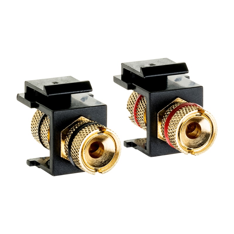 SG Armaturen Keystone Loudspeaker Outlet +/- Black Pack of 2 (78913)