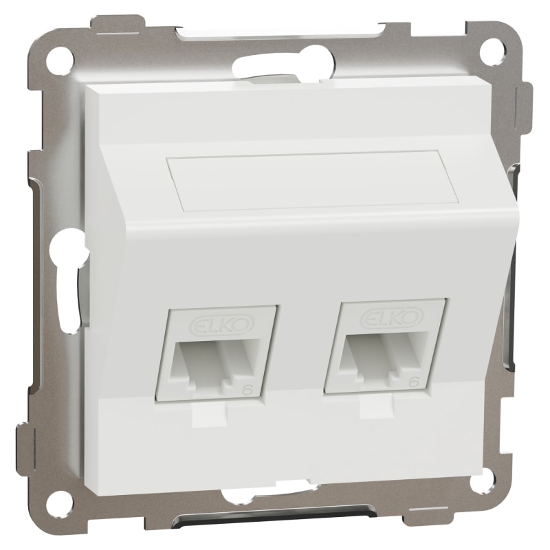RS Modular socket 2X8 Cat 6 UTP oblique PURE WHITE (EKO30481)