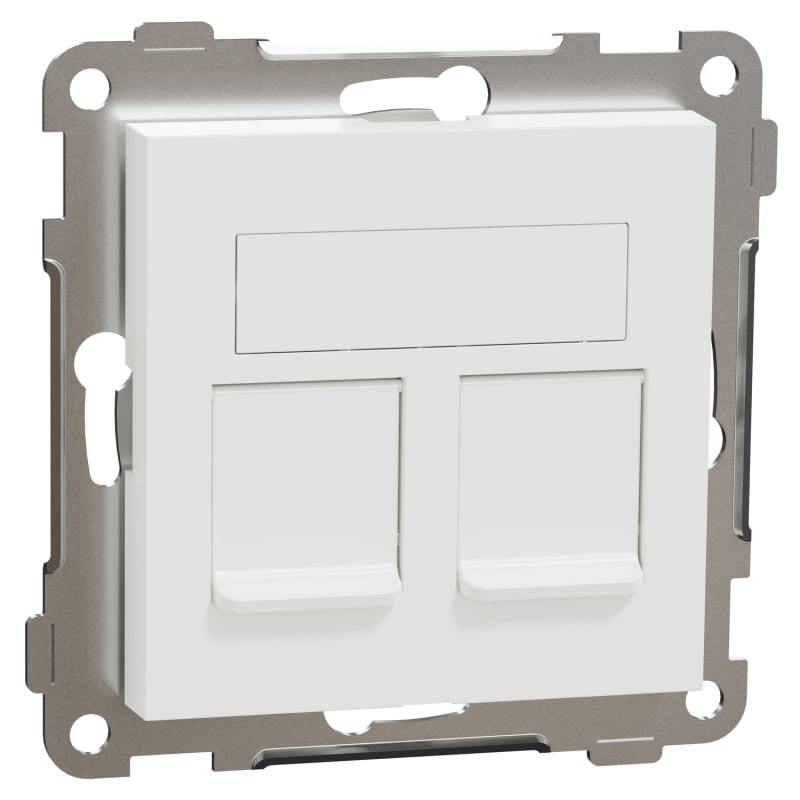 RS Modular socket 2X8 Cat 6A STP straight PURE WHITE (EKO30483)