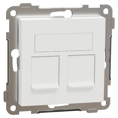 RS Modular socket 2X8 Cat 6A STP straight PURE WHITE