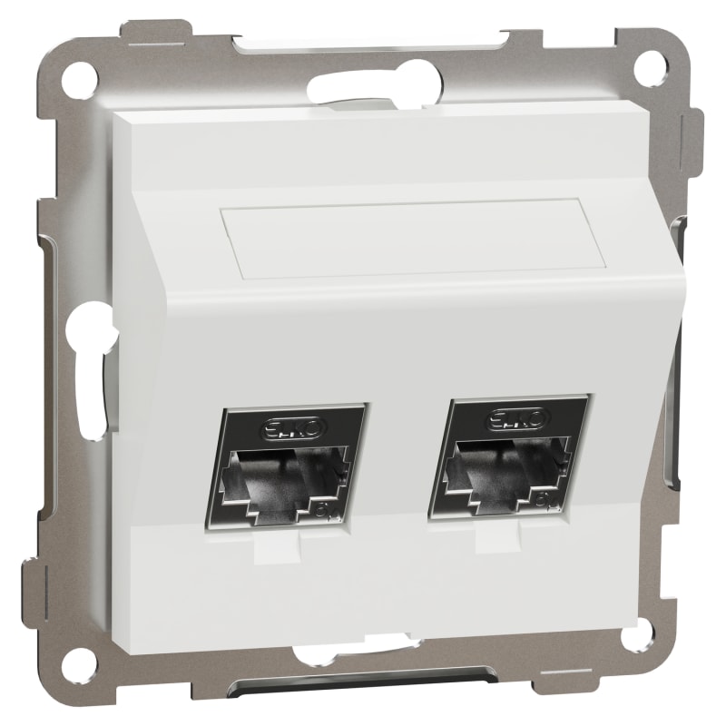 RS Modular socket 2X8 Cat 6A STP oblique PURE WHITE (EKO30480)