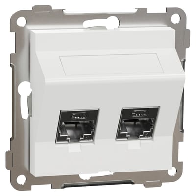 RS Modular socket 2X8 Cat 6A STP oblique PURE WHITE