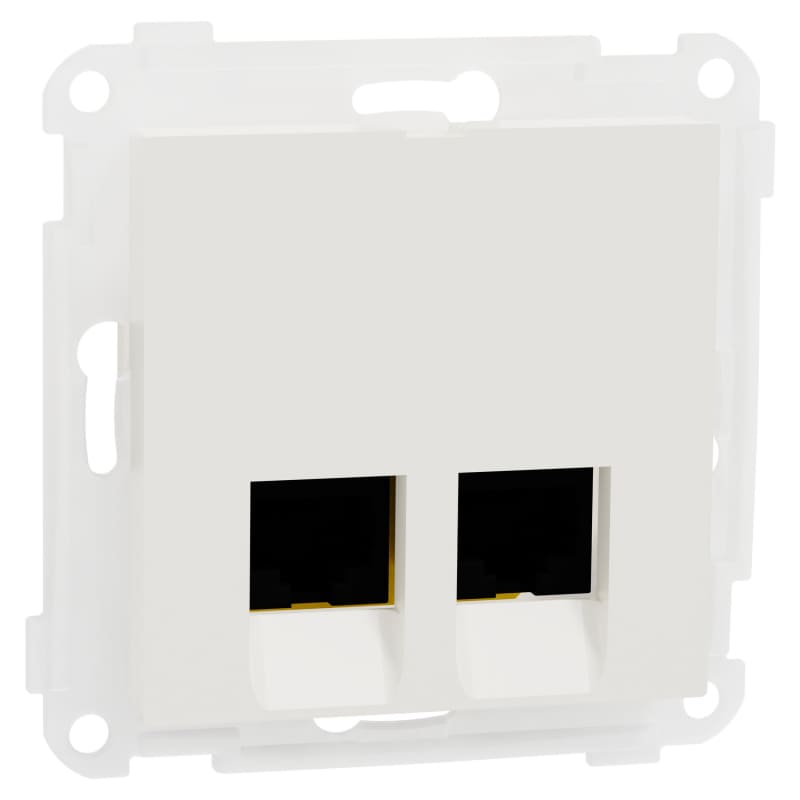 RS/PLUS Mod.outlet 2X8 Cat 6 UTP LSA POLAR WHITE (EKO60013)