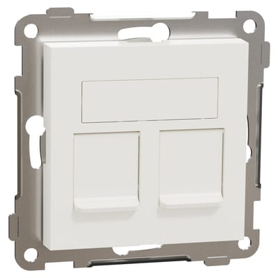 RS/PLUS Mod.outlet 2X8 Cat 6 UTP straight POLAR WHITE