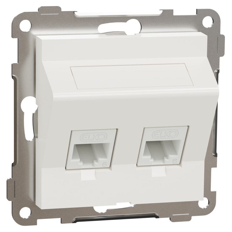 RS/PLUS Mod.outlet 2X8 Cat 6 UTP oblique POLAR WHITE (EKO60010)