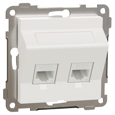 RS/PLUS Mod.outlet 2X8 Cat 6 UTP oblique POLAR WHITE