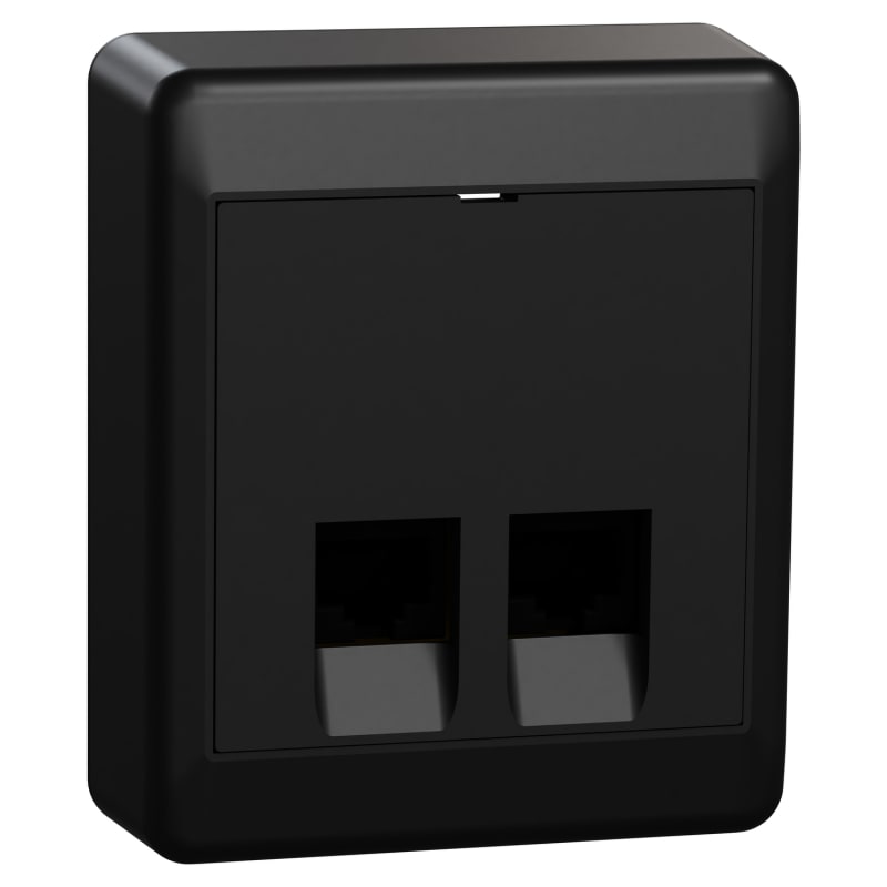 RS Modular socket P 2X8 Cat 6 UTP LSA Black (EKO60023)